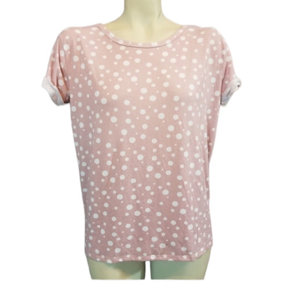 Thyme & Honey Pink Polka Dot Tee Size Small‎